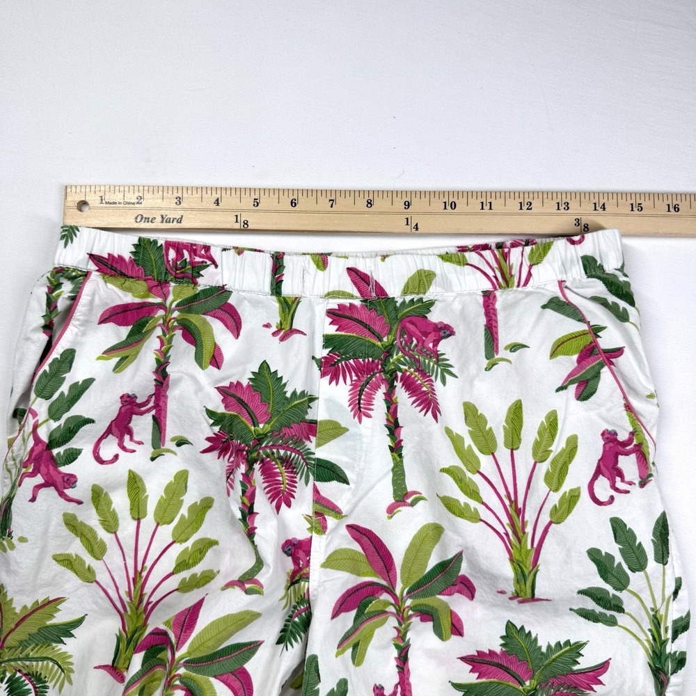PRINTFRESH Pajama Pants Royal Palms Pink Basil Monkey Novelty Lounge Sleep Sz XS